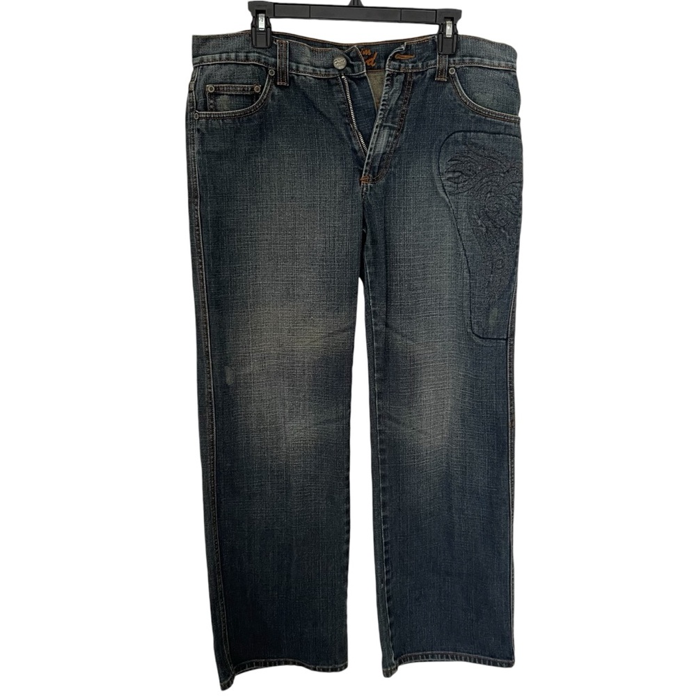 Fried Men’s Denim Jeans Sz 36 Blue Stitched Back Pockets with Flannel Interior